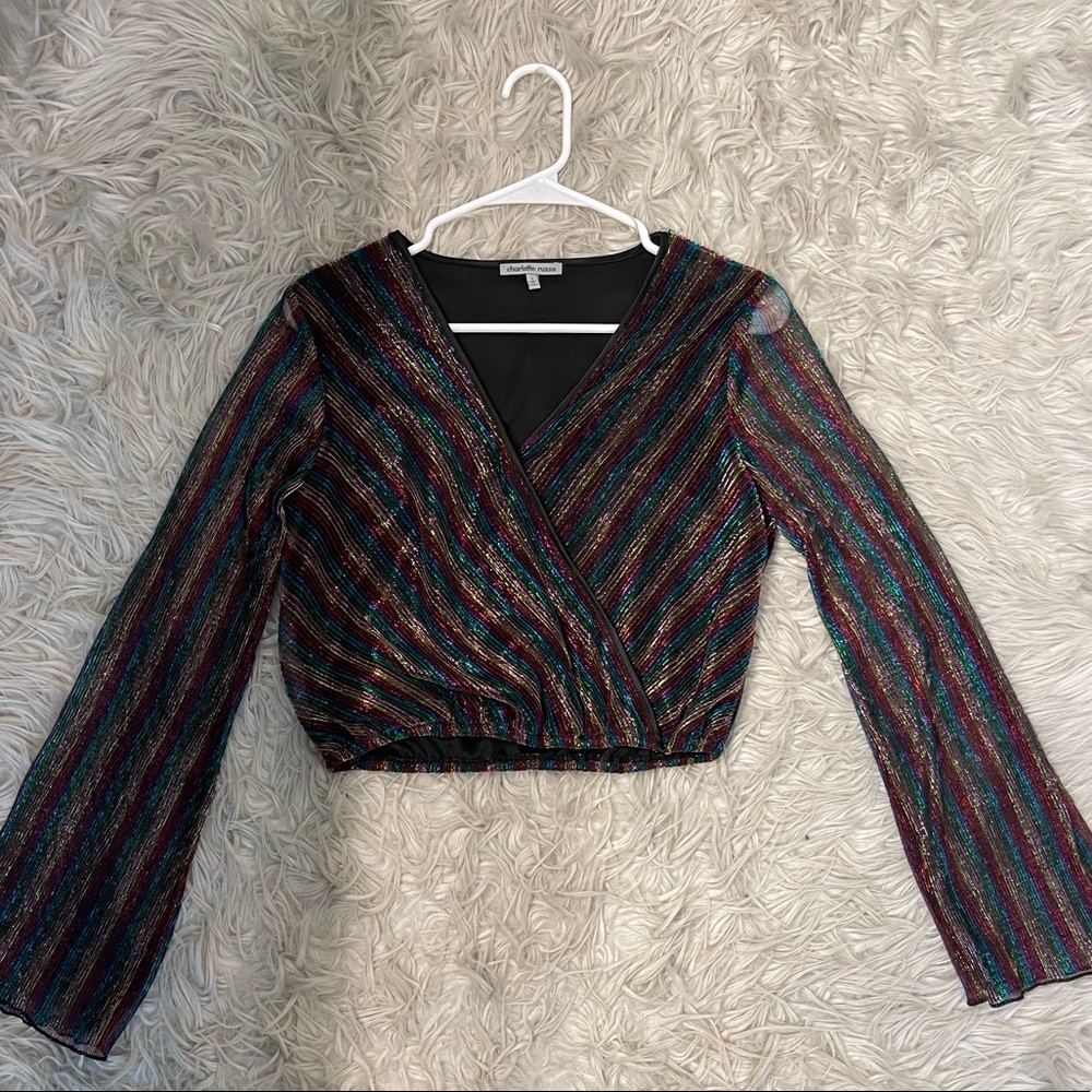 I love this blouse ❤️ multi metalic colors!